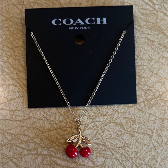 Coach Jewelry - Coach Gold Necklace with Red Cherry Pendant